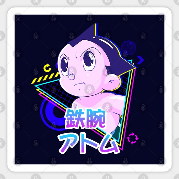 Astroboy synthwave Magnet by mrcatguys